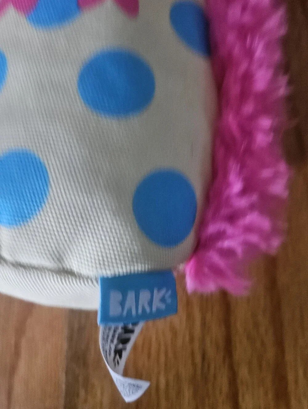 Bark Pink & Blue Polka Dot Plush Small Pet Toy